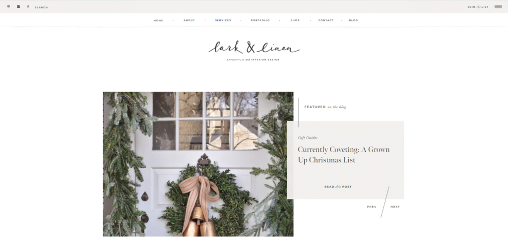 سایت طراحی داخلی Lark & Linen